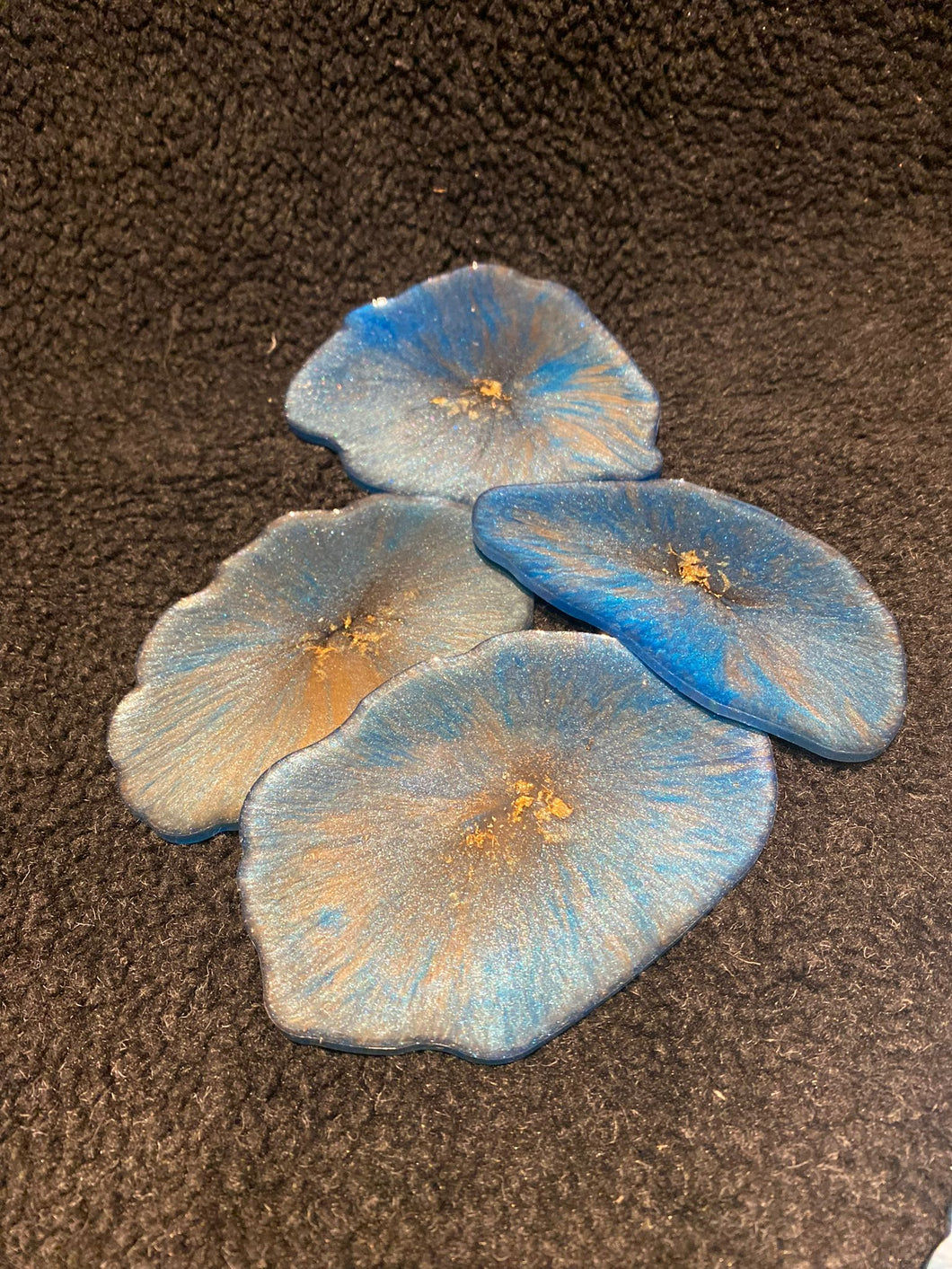 Onderzetters Dirty Pour Blauw Goud Design